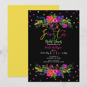 Convites Floral Moderno e Brilhante & Festa de Chás de Noiv