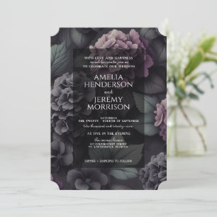 Convites Floral Moody Preto e Puro