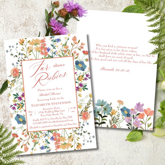 Convites Floral Muito Acima das Rubis Provérbios 31 Chuveir (Criador carregado)