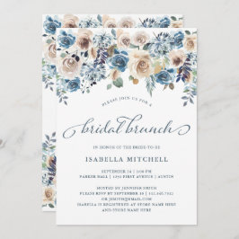 Convites Floral Neutro e Azul | Bridal Brunch