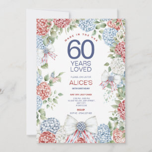 Convites Floral Patriótico de 60º Aniversário, Nascido em 4