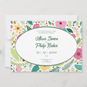 Convites Floral Pattern Wedding