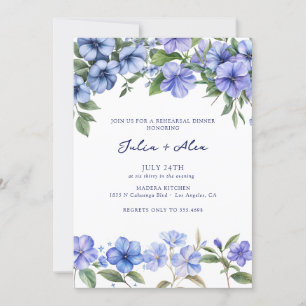 Convites Floral Periwinkle Janto de ensaio Elegante