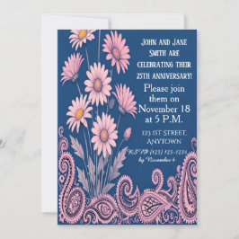 Convites Floral Personalized Wedding Anniversary Invitation