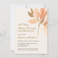 Floral Pêssego Creme Dourado 50º Aniversário de Ca