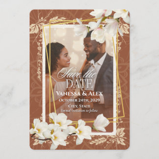 Convites Floral Photo Save the Date