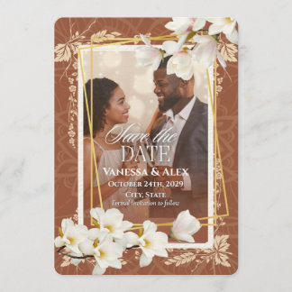 Convites Floral Photo Save the Date