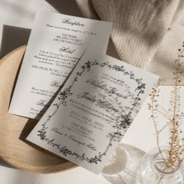 Convites Floral Preto Branco Botânico Tudo Em Um Casamento