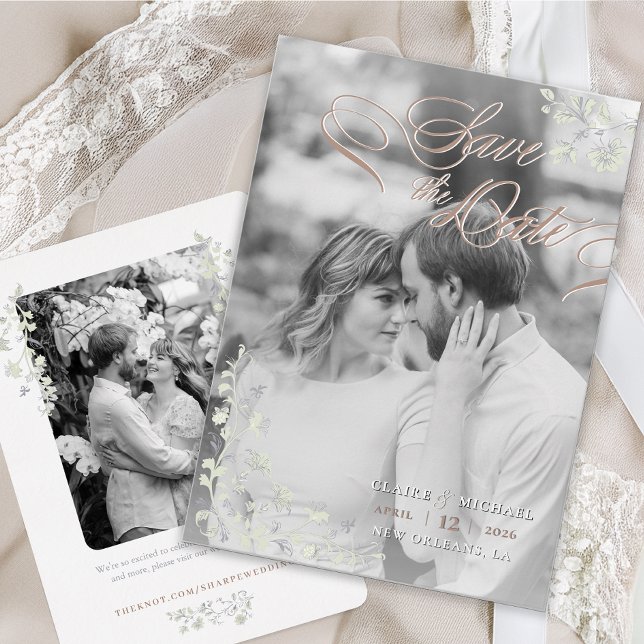 Convites Floral Primavera Chinoiserie Salvar Data (Criador carregado)