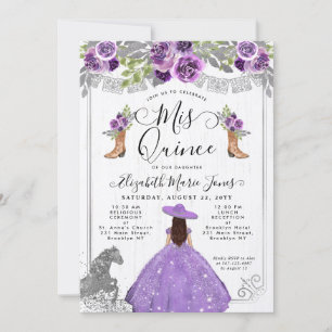 Convites Floral Puro Prata Glam Horse Charra Quinceanera