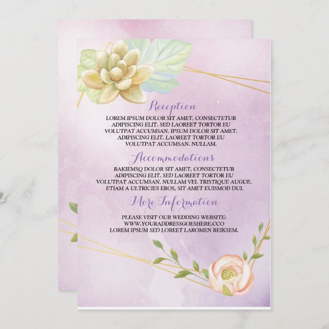 Convites floral quântico de cor aquática (Frente/Verso)