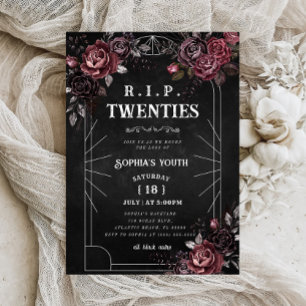Convites Floral RIP 20s aniversário de 30 anos Morte para a