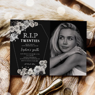 Convites Floral Rip 20s Morte ao meu aniversário de 30 anos