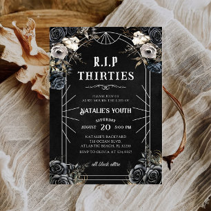 Convites Floral RIP 30s aniversário de 40 anos Morte para a