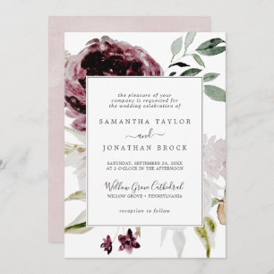Convites Floral Romance Formal Wedding