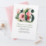 Convites Floral rosa 16 | Doce 16 Festas de aniversário<br><div class="desc">Flores cor-de-água cor-de-rosa,  cor-de-rosa,  adoráveis,  16 convites de aniversário</div>