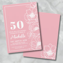 Floral Rosa Aniversário de 50 anos