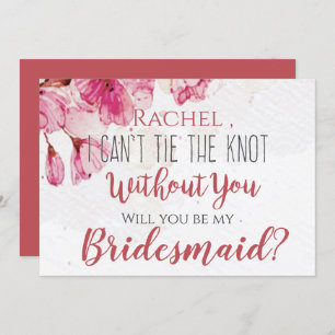 Convites Floral Rosa, não posso amarrar o nó sem você