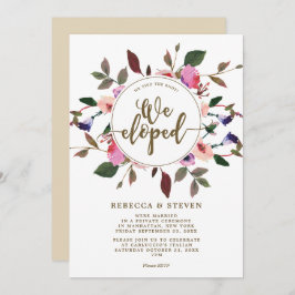 Convites floral rosa nós amarramos o nó nós fugimos do conv