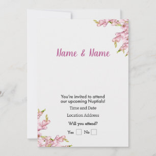 Convites Floral Rosa Personalizável