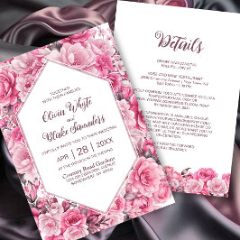 Convites Floral Rosa Tudo Em Um Casamento