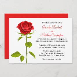 Convites Floral Rosa vermelha Casamento Romântico Flor Eleg