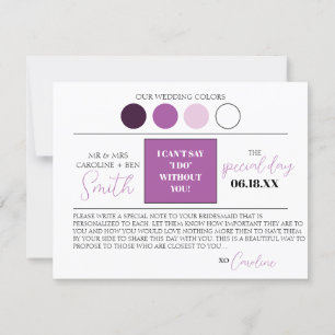 Convites Floral Roxo Você Será Minha Carta De Bridesmaid