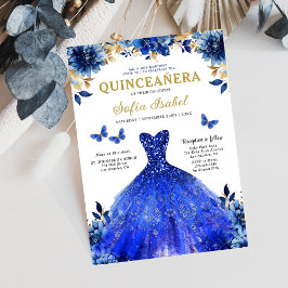 Convites Floral Royal Butterfly Princesa Quinceanera