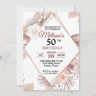 Convites Floral Russo bonito Qualquer Festa de aniversário 