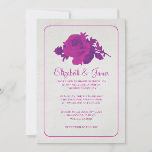 Convites Floral Russo/Convites De Casamento De Flor Fuchsia