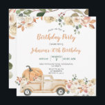 Convites Floral Russo do aniversário de 30 anos do Pumpkin<br><div class="desc">Aniversário de 30 anos Rustic Floral do Pumpkin Truck Party Perfeito para o outono ou o outono</div>