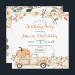 Convites Floral Russo do aniversário de 30 anos do Pumpkin<br><div class="desc">Aniversário de 30 anos Rustic Floral do Pumpkin Truck Party Perfeito para o outono ou o outono</div>
