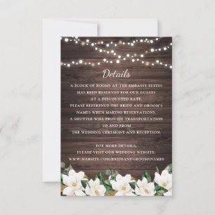 Convites Floral Russo Wood Magnolia String Lights