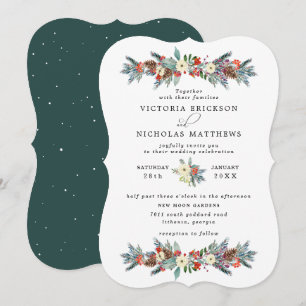 Convites Floral Rústico Casamento Botânico de Inverno