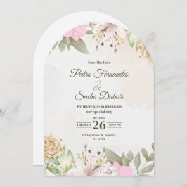 Convites Floral Save The Date Invitation | Elegant Wedding 