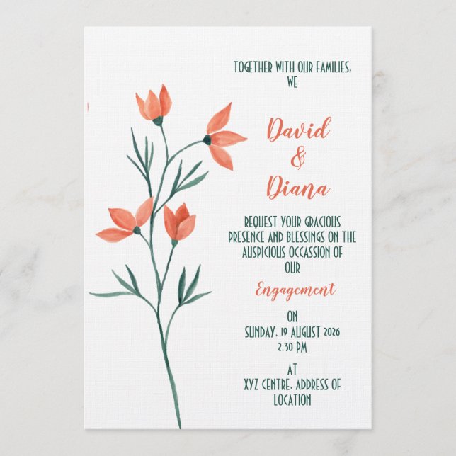 Convites Floral Simples  (Frente)