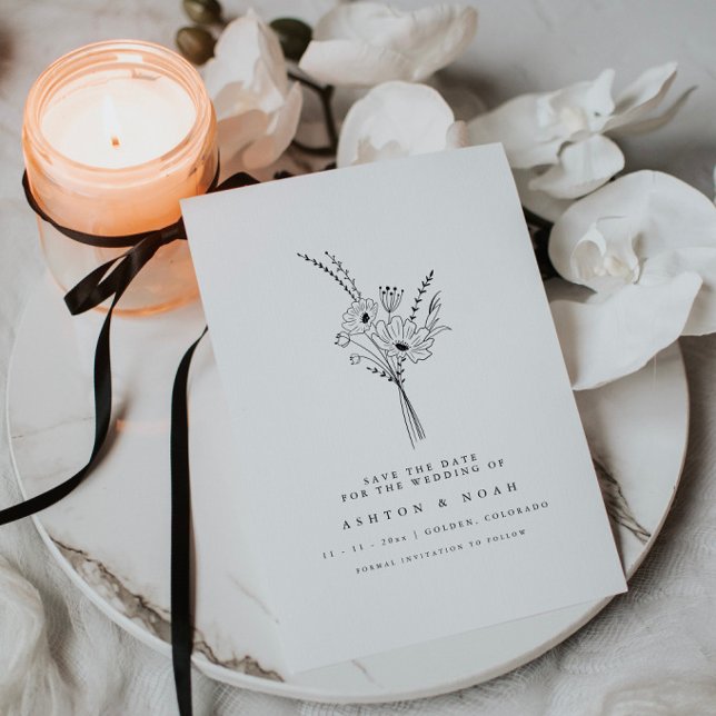 Convites Floral Simples Moderno Elegante Salve A Placa De D (Criador carregado)