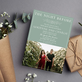 Convites Floral Simplicity 1 Modern Green Rehearsal Dinner