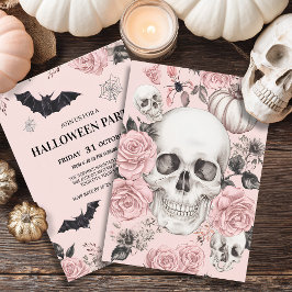Convites Floral Skull Halloween