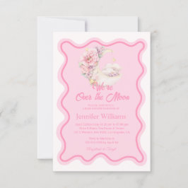 Convites floral sobre o chá de fraldas de arco ondulado cor