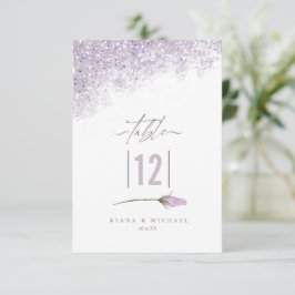 Convites Floral Sparkles Wedding Table Number Mauve ID889