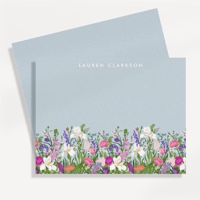 Convites Floral Spring Garden Personalized Note Card (Criador carregado)