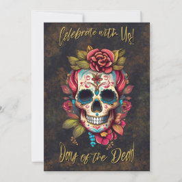 Convites Floral Sugar Skull Day of the Dead English