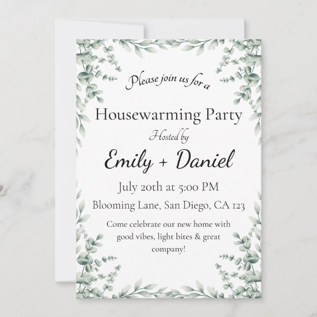 Convites Floral summer house warming party invitation (Frente)