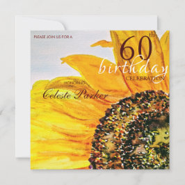 Convites Floral Sunflower Milestone Aniversário