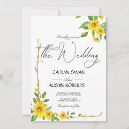 Convites Floral Sunflower Moderno Elegante