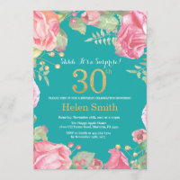 Floral Surprise aniversário de 30 anos Dourado e T