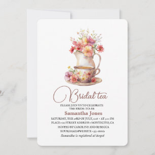 Convites Floral Terracotta Boho Tea Party Chá de panela