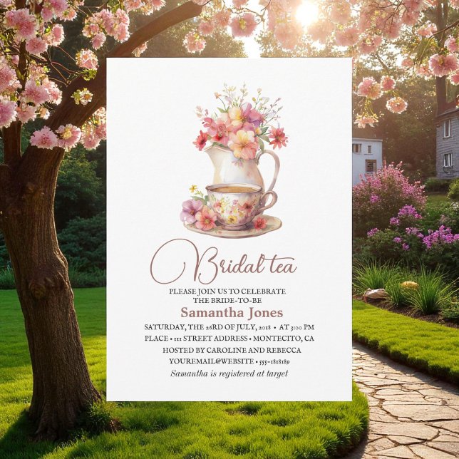 Convites Floral Terracotta Boho Tea Party Chá de panela (Criador carregado)