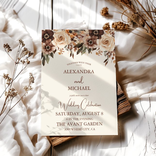 Convites Floral Terracotta Wedding (Criador carregado)